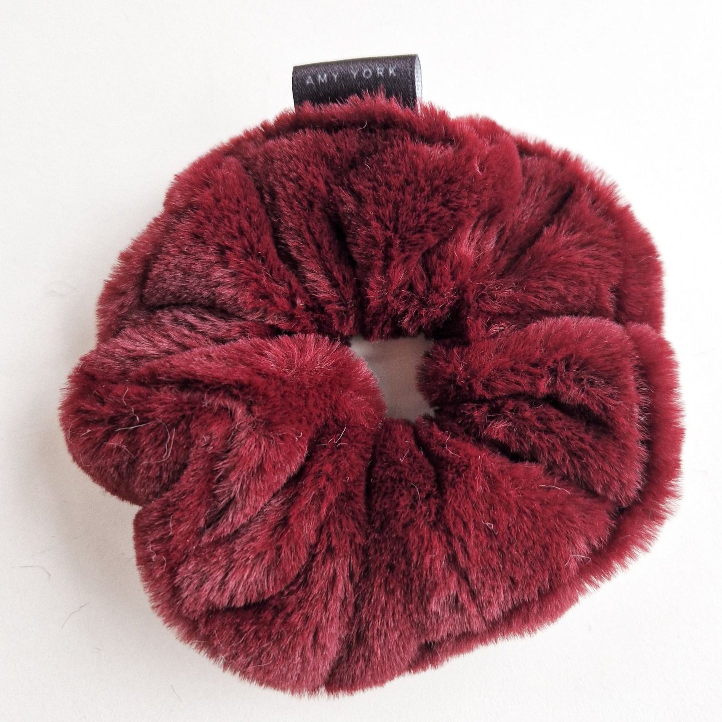Faux-Fur Scrunchie - Burgundy