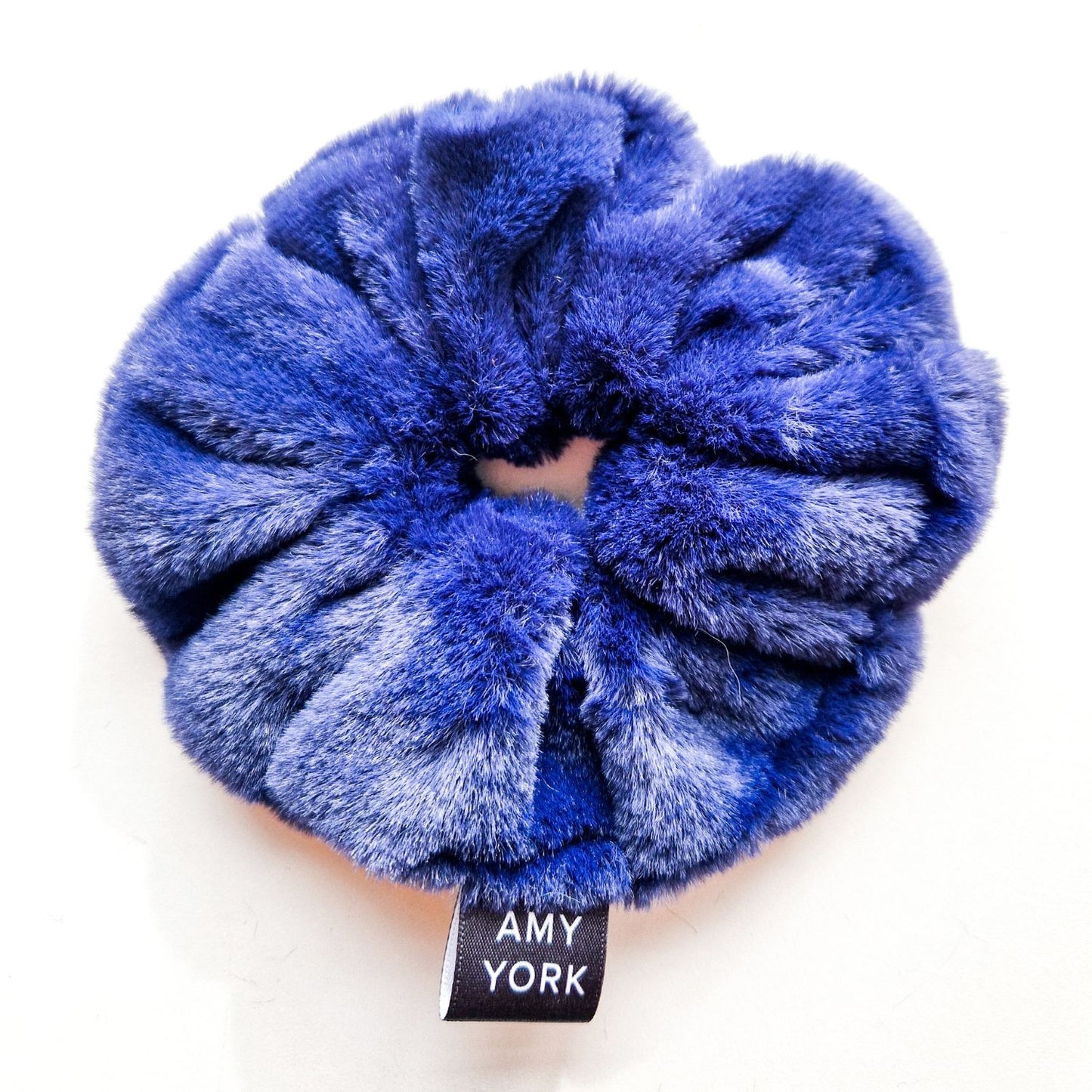 Faux-Fur Scrunchie -Navy