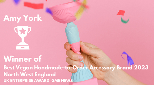 Amy York Wins UK Enterprise Award for Best Vegan Accessory Brand 2023 in North-West England